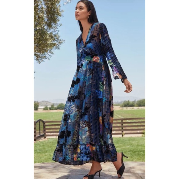 Johnny Was Lanai Burnout Beesley Dress - C33922A8 - XXS Boho Sheer Velvet - Picture 10 of 10